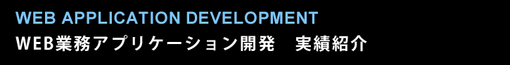 WEB業務アプリケーション開発　実績紹介